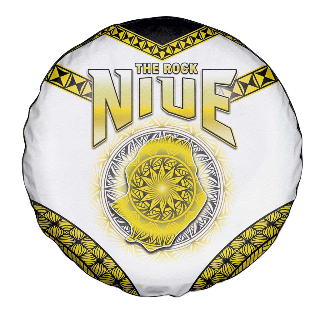 Niue The Rock Of Polynesia Spare Tire Cover Peniamina Gospel Day Yellow Version LT05 - Polynesian Pride