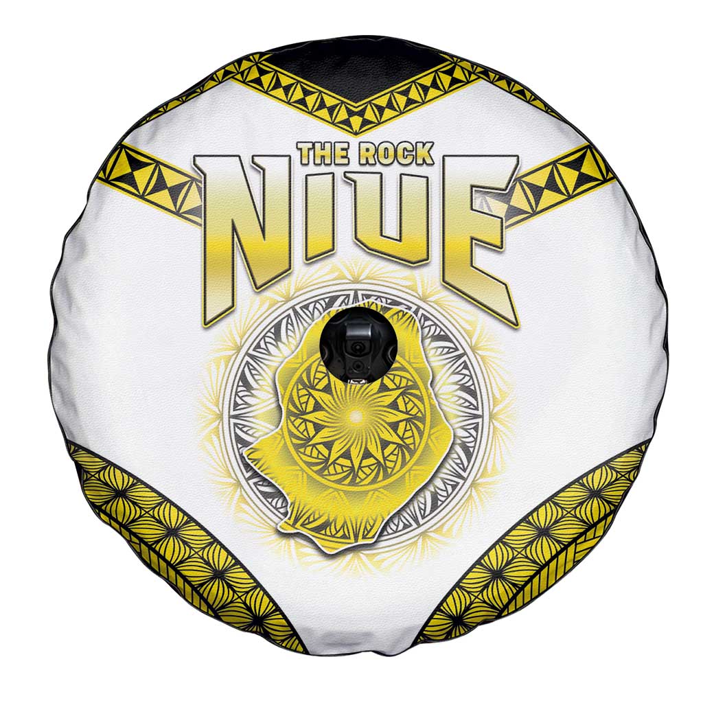 Niue The Rock Of Polynesia Spare Tire Cover Peniamina Gospel Day Yellow Version LT05 - Polynesian Pride