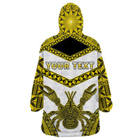Personalised Niue The Rock Of Polynesia Wearable Blanket Hoodie Peniamina Gospel Day Yellow Version LT05 - Polynesian Pride