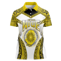 Personalised Niue The Rock Of Polynesia Women Polo Shirt Peniamina Gospel Day Yellow Version LT05 Female Yellow - Polynesian Pride