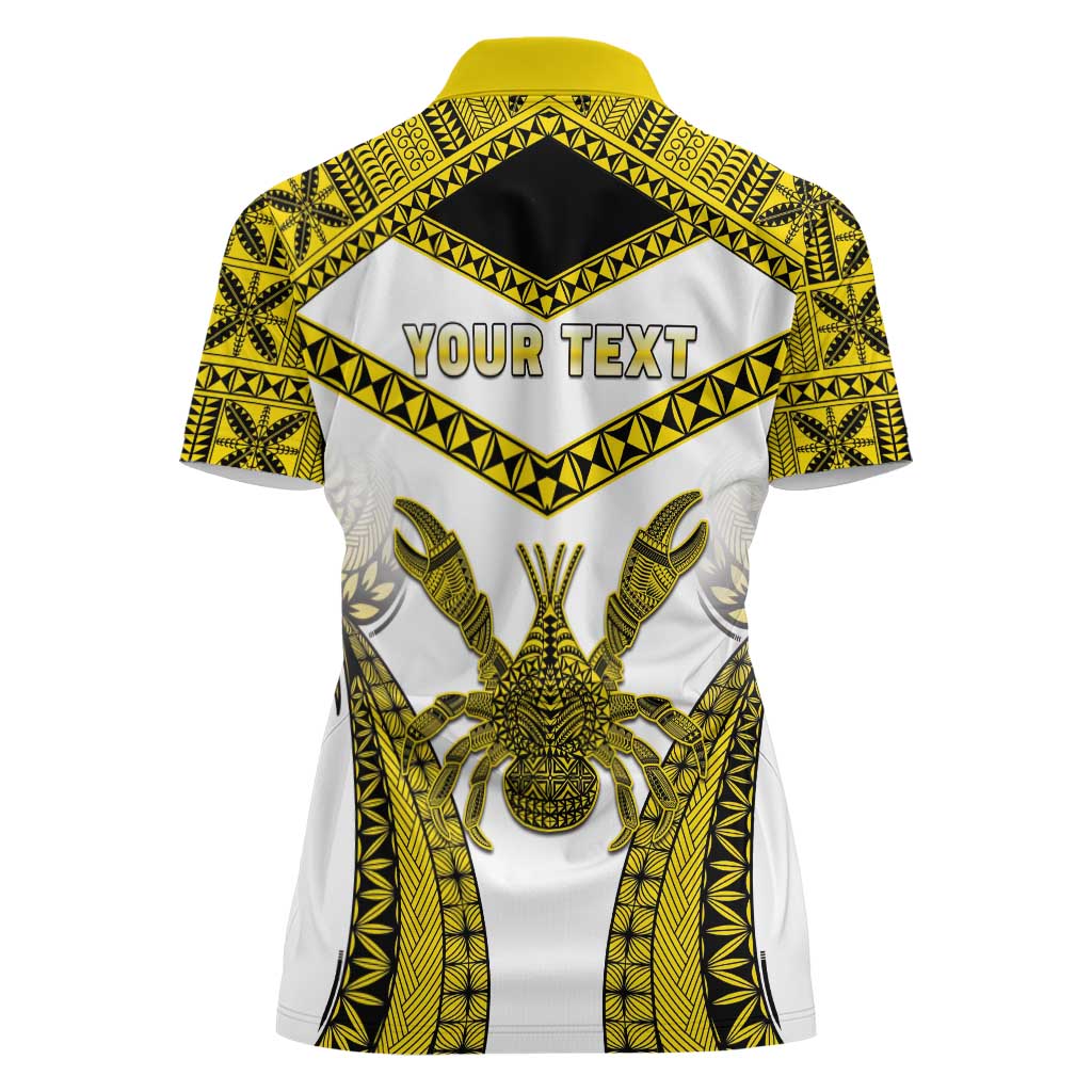 Personalised Niue The Rock Of Polynesia Women Polo Shirt Peniamina Gospel Day Yellow Version LT05 - Polynesian Pride