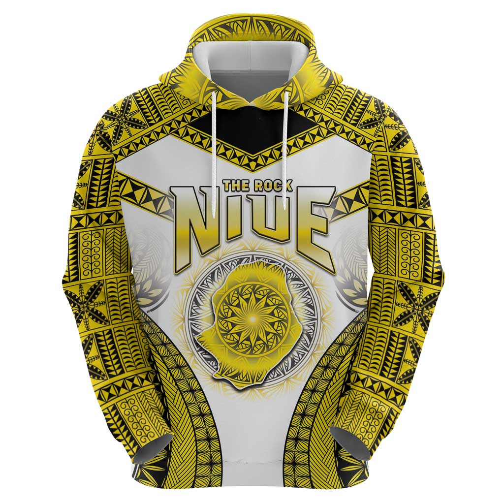Personalised Niue The Rock Of Polynesia Zip Hoodie Peniamina Gospel Day Yellow Version LT05 - Polynesian Pride