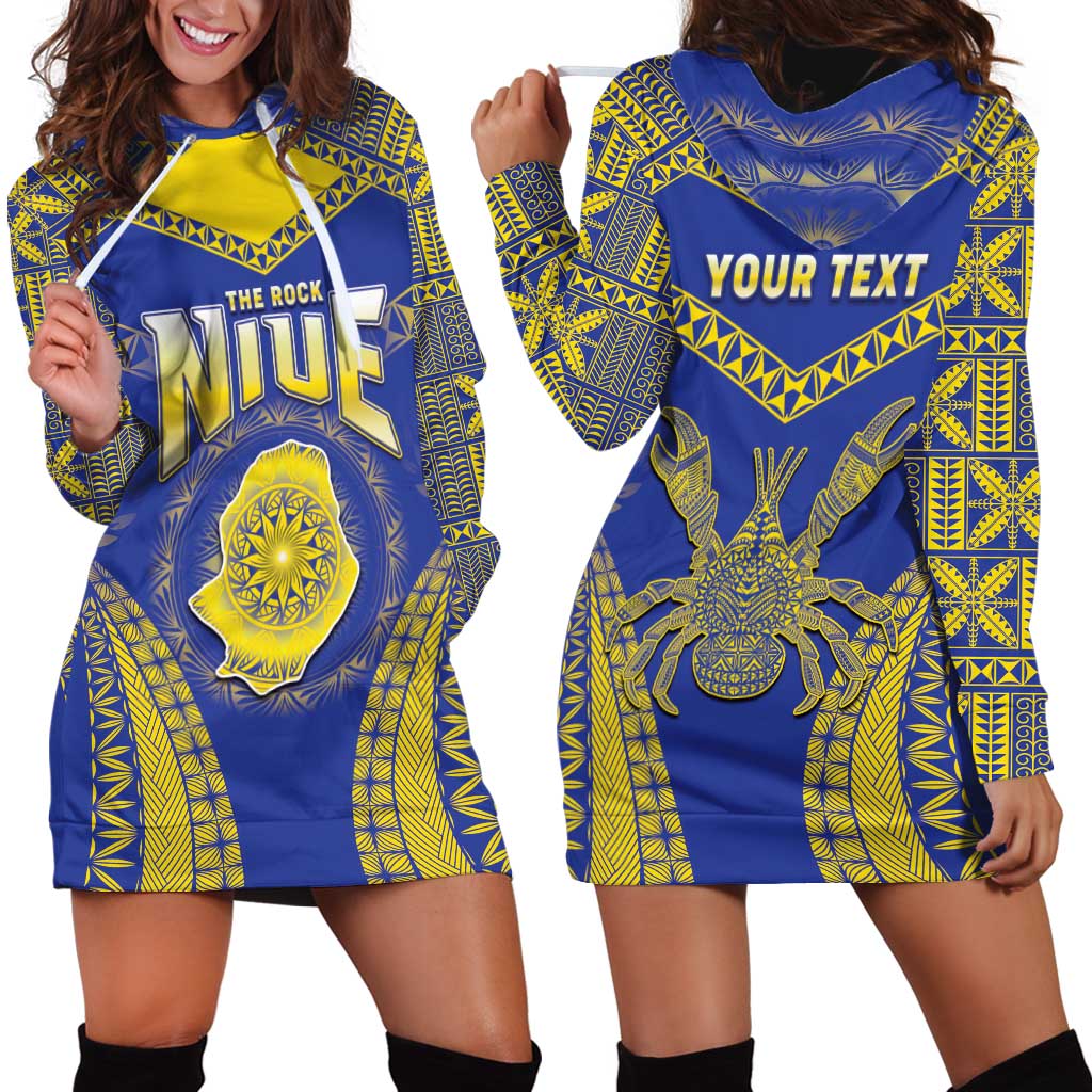 Personalised Niue The Rock Of Polynesia Hoodie Dress Peniamina Gospel Day Blue Version LT05 - Polynesian Pride