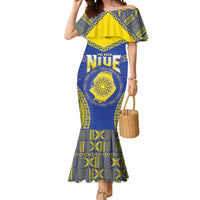 Personalised Niue The Rock Of Polynesia Mermaid Dress Peniamina Gospel Day Blue Version LT05 Women Blue - Polynesian Pride
