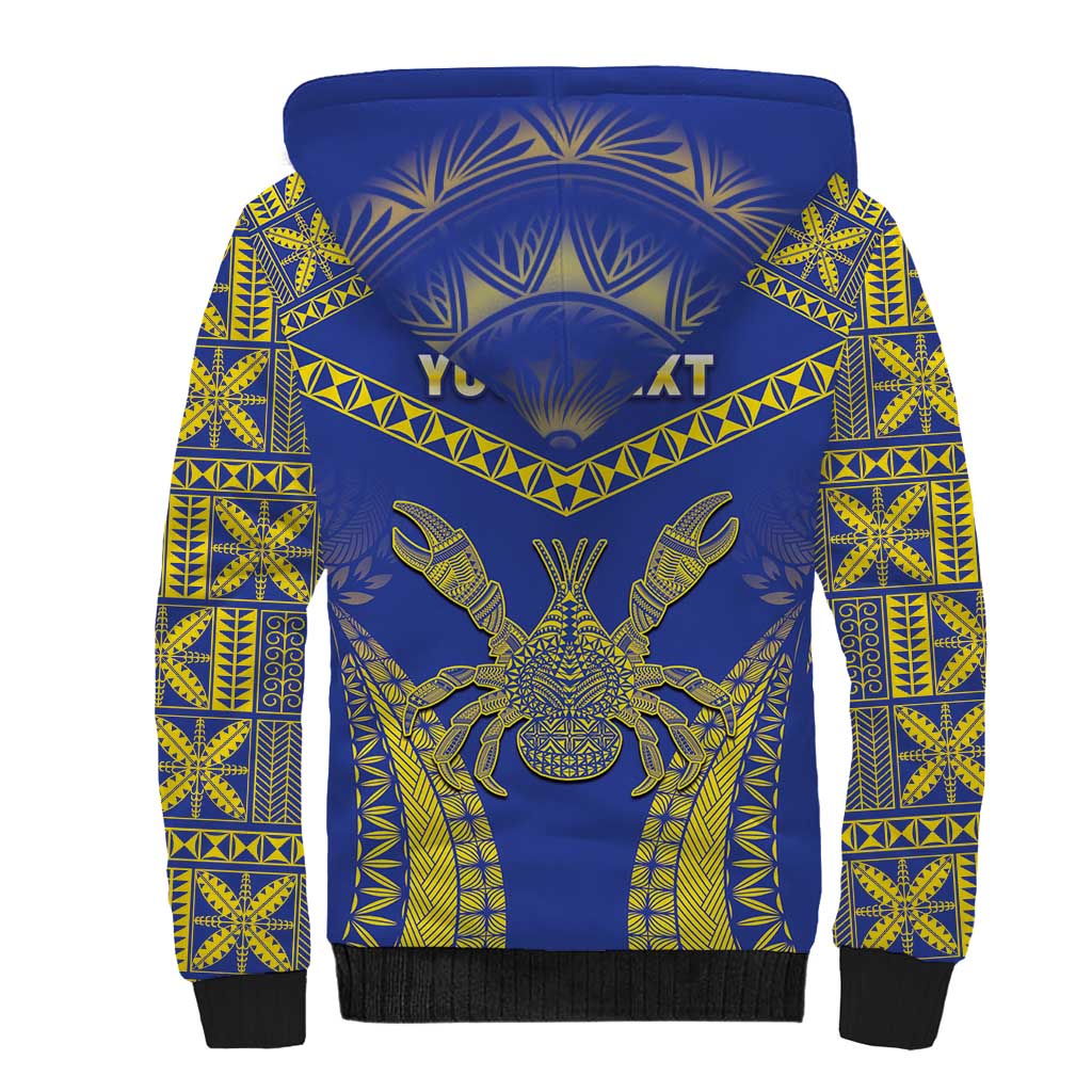 Personalised Niue The Rock Of Polynesia Sherpa Hoodie Peniamina Gospel Day Blue Version LT05 - Polynesian Pride