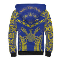 Personalised Niue The Rock Of Polynesia Sherpa Hoodie Peniamina Gospel Day Blue Version LT05 - Polynesian Pride