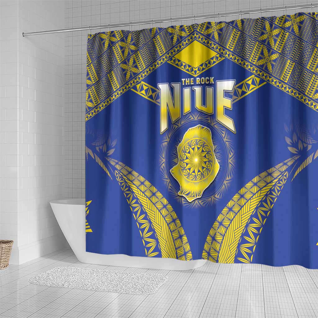 Niue The Rock Of Polynesia Shower Curtain Peniamina Gospel Day Blue Version LT05 - Polynesian Pride