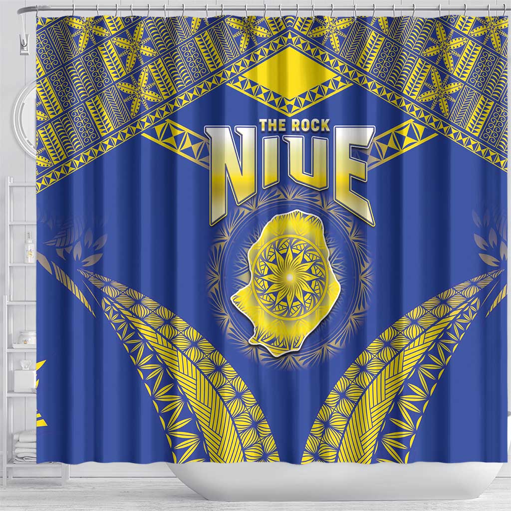 Niue The Rock Of Polynesia Shower Curtain Peniamina Gospel Day Blue Version LT05 - Polynesian Pride
