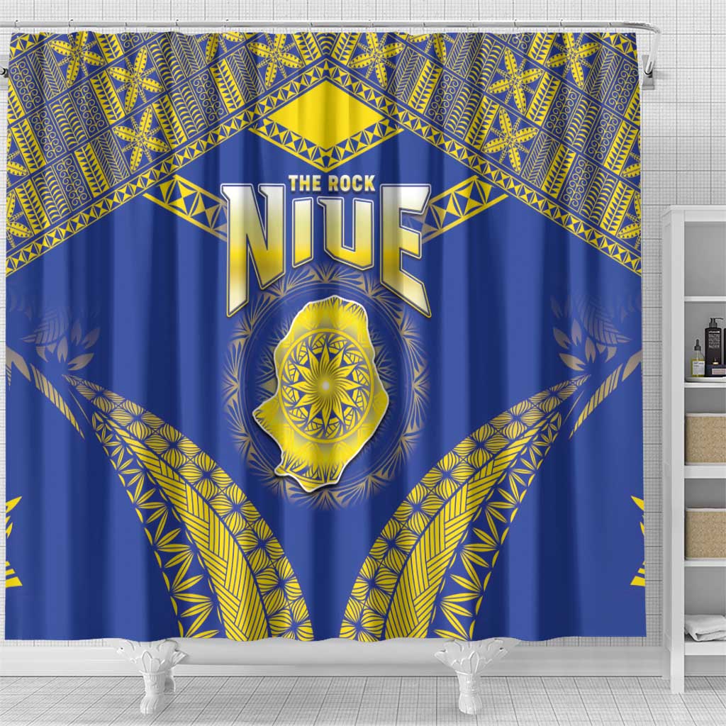 Niue The Rock Of Polynesia Shower Curtain Peniamina Gospel Day Blue Version LT05 - Polynesian Pride