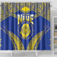 Niue The Rock Of Polynesia Shower Curtain Peniamina Gospel Day Blue Version LT05 - Polynesian Pride