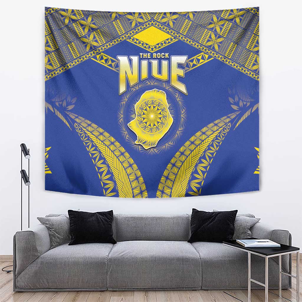 Niue The Rock Of Polynesia Tapestry Peniamina Gospel Day Blue Version LT05 Blue - Polynesian Pride