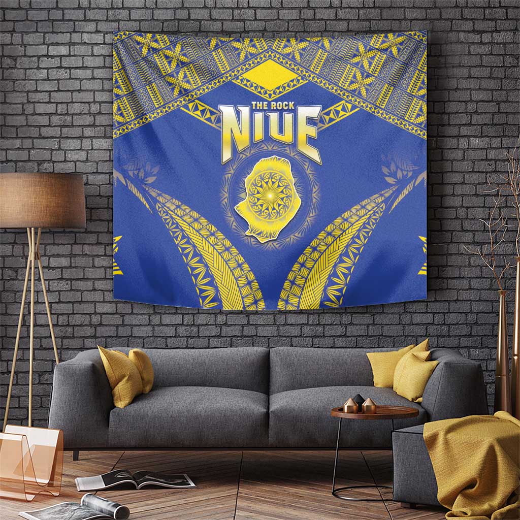 Niue The Rock Of Polynesia Tapestry Peniamina Gospel Day Blue Version LT05 - Polynesian Pride