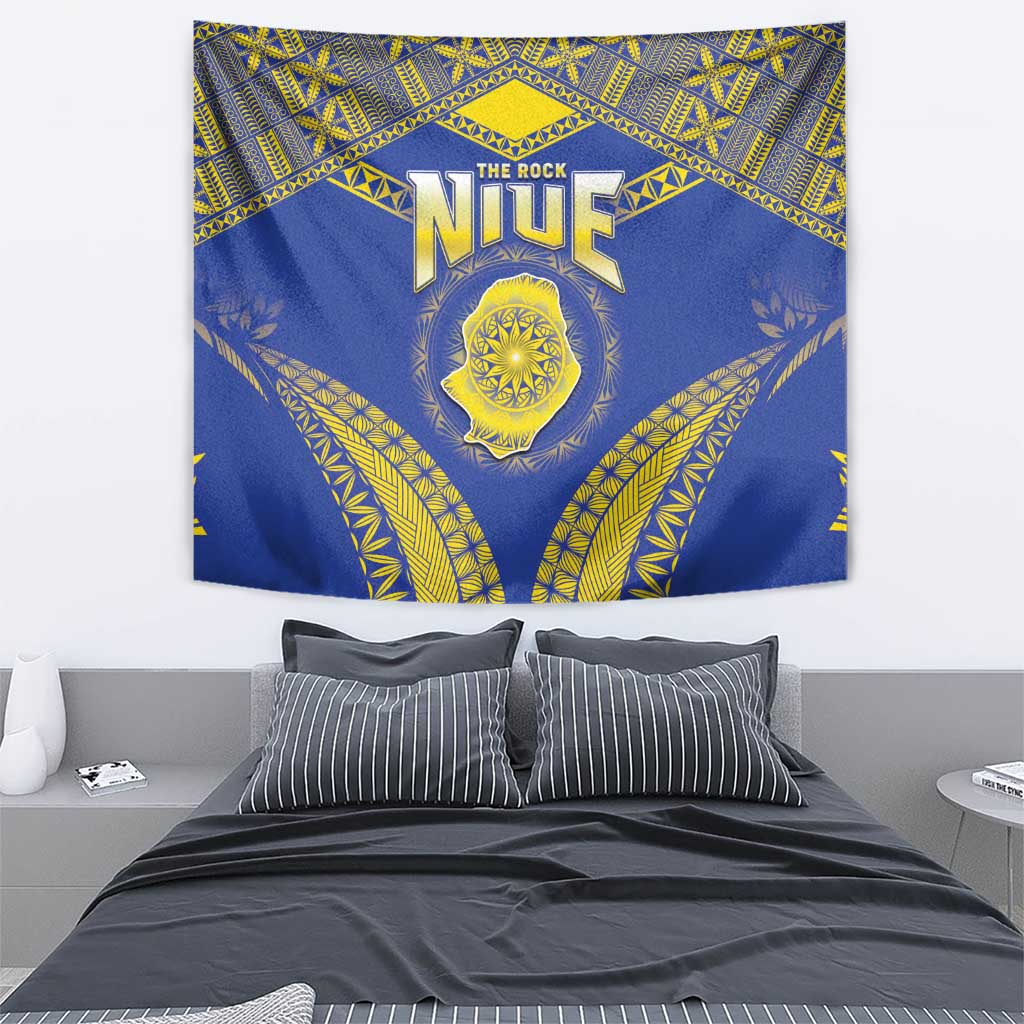 Niue The Rock Of Polynesia Tapestry Peniamina Gospel Day Blue Version LT05 - Polynesian Pride