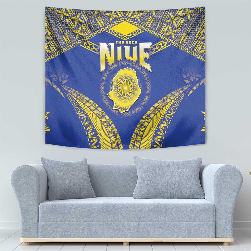 Niue The Rock Of Polynesia Tapestry Peniamina Gospel Day Blue Version LT05 - Polynesian Pride