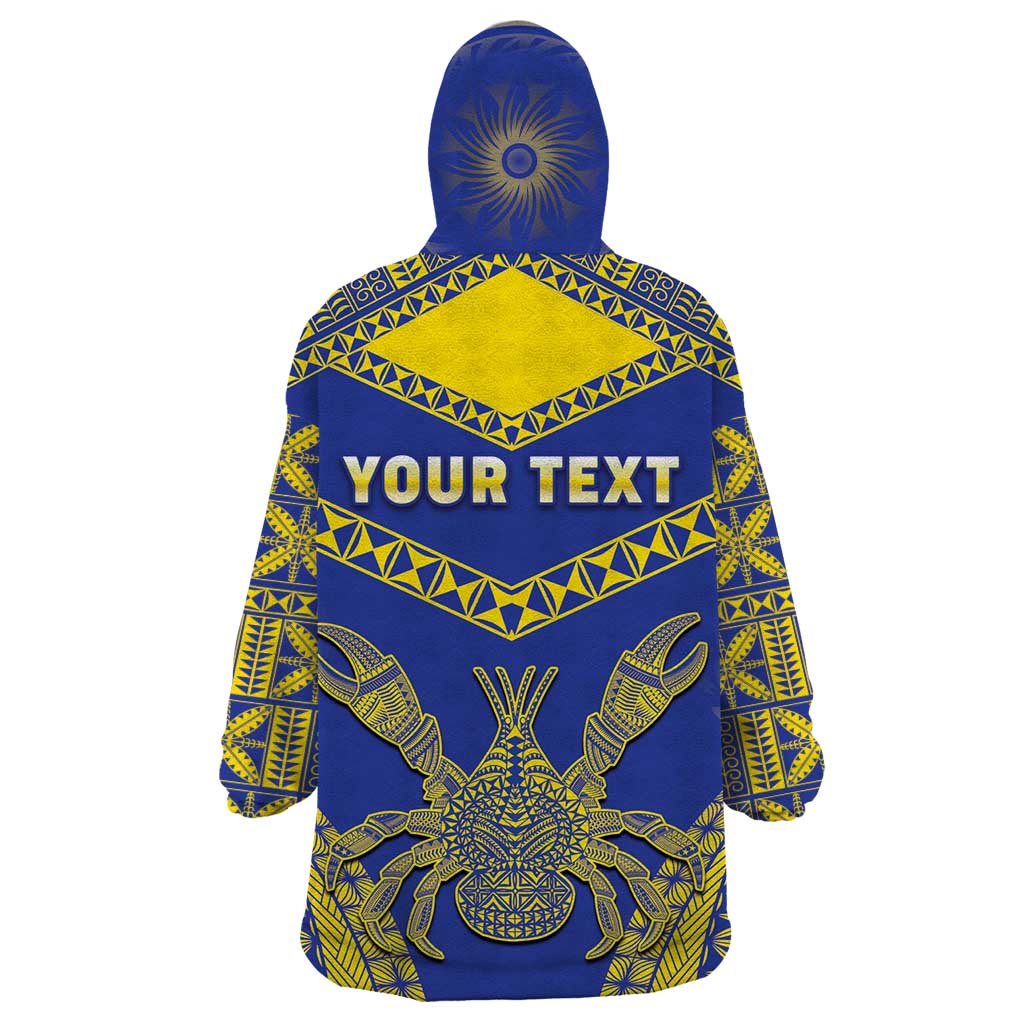 Personalised Niue The Rock Of Polynesia Wearable Blanket Hoodie Peniamina Gospel Day Blue Version LT05 - Polynesian Pride