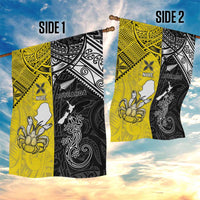 New Zealand Maori And Niue Hiapo Garden Flag Lizard And Coconut Crab Together LT05 - Polynesian Pride
