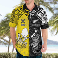 Custom New Zealand Maori And Niue Hiapo Hawaiian Shirt Lizard And Coconut Crab Together LT05 - Polynesian Pride
