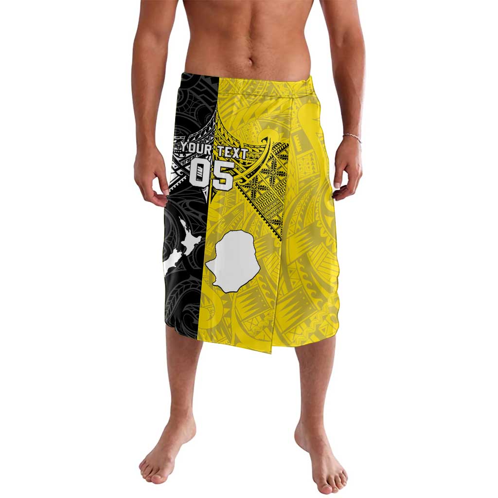 Custom New Zealand Maori And Niue Hiapo Lavalava Lizard And Coconut Crab Together LT05 Yellow - Polynesian Pride