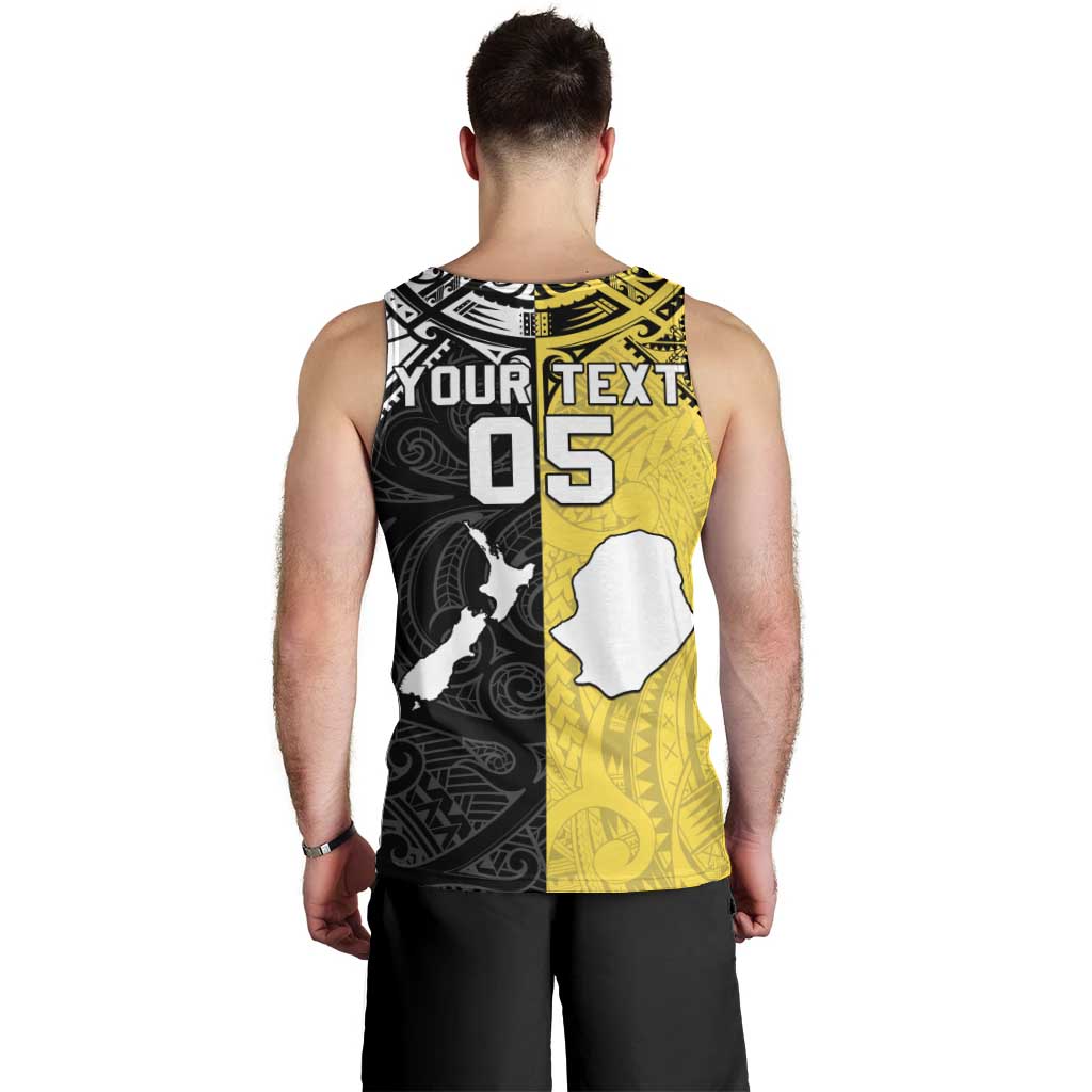 Custom New Zealand Maori And Niue Hiapo Men Tank Top Lizard And Coconut Crab Together LT05 - Polynesian Pride