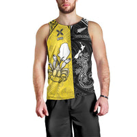 Custom New Zealand Maori And Niue Hiapo Men Tank Top Lizard And Coconut Crab Together LT05 - Polynesian Pride