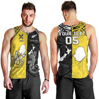 Custom New Zealand Maori And Niue Hiapo Men Tank Top Lizard And Coconut Crab Together LT05 - Polynesian Pride
