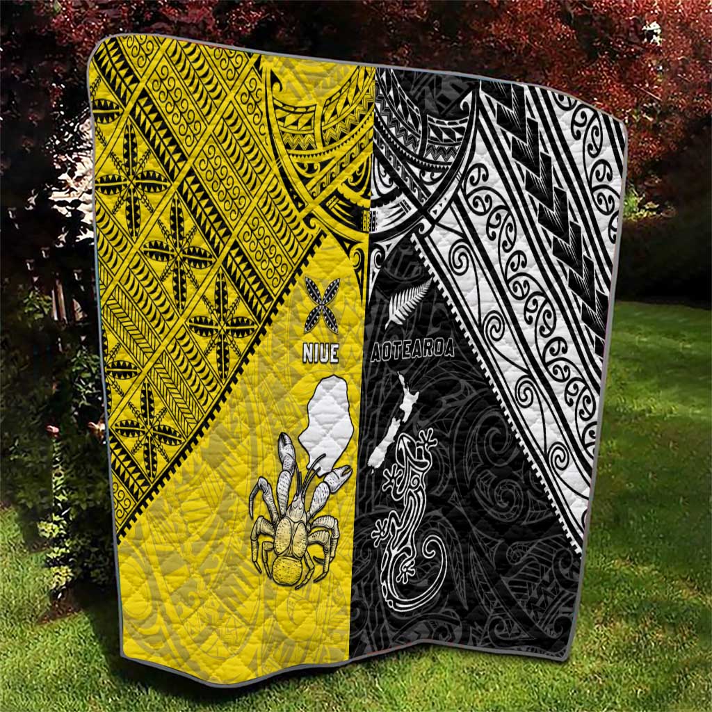 New Zealand Maori And Niue Hiapo Quilt Lizard And Coconut Crab Together LT05 - Polynesian Pride