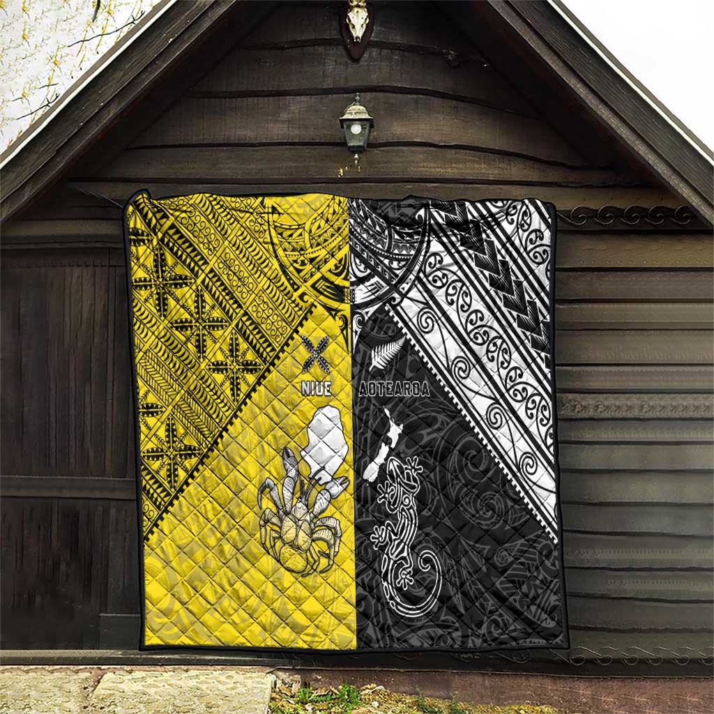 New Zealand Maori And Niue Hiapo Quilt Lizard And Coconut Crab Together LT05 - Polynesian Pride