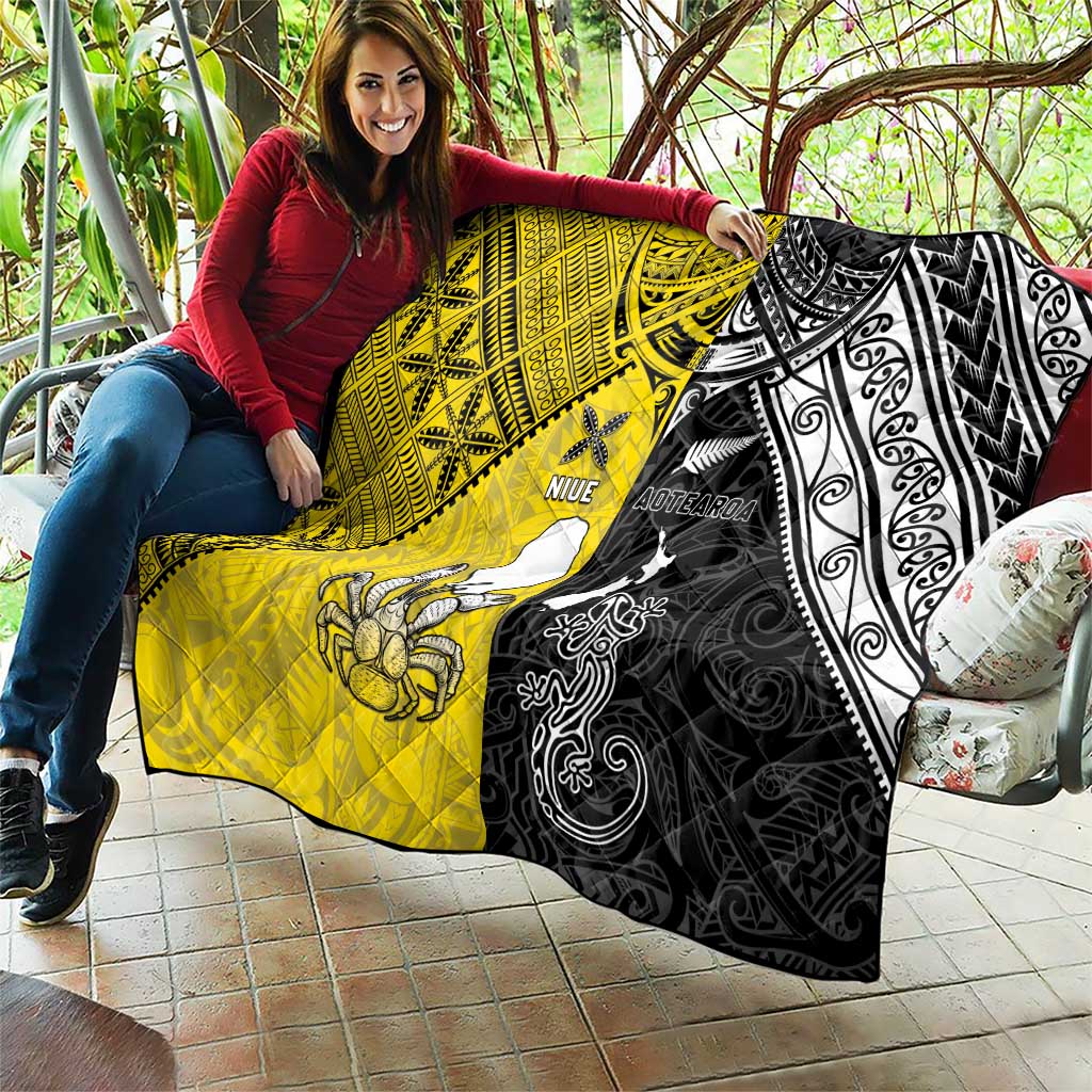 New Zealand Maori And Niue Hiapo Quilt Lizard And Coconut Crab Together LT05 - Polynesian Pride