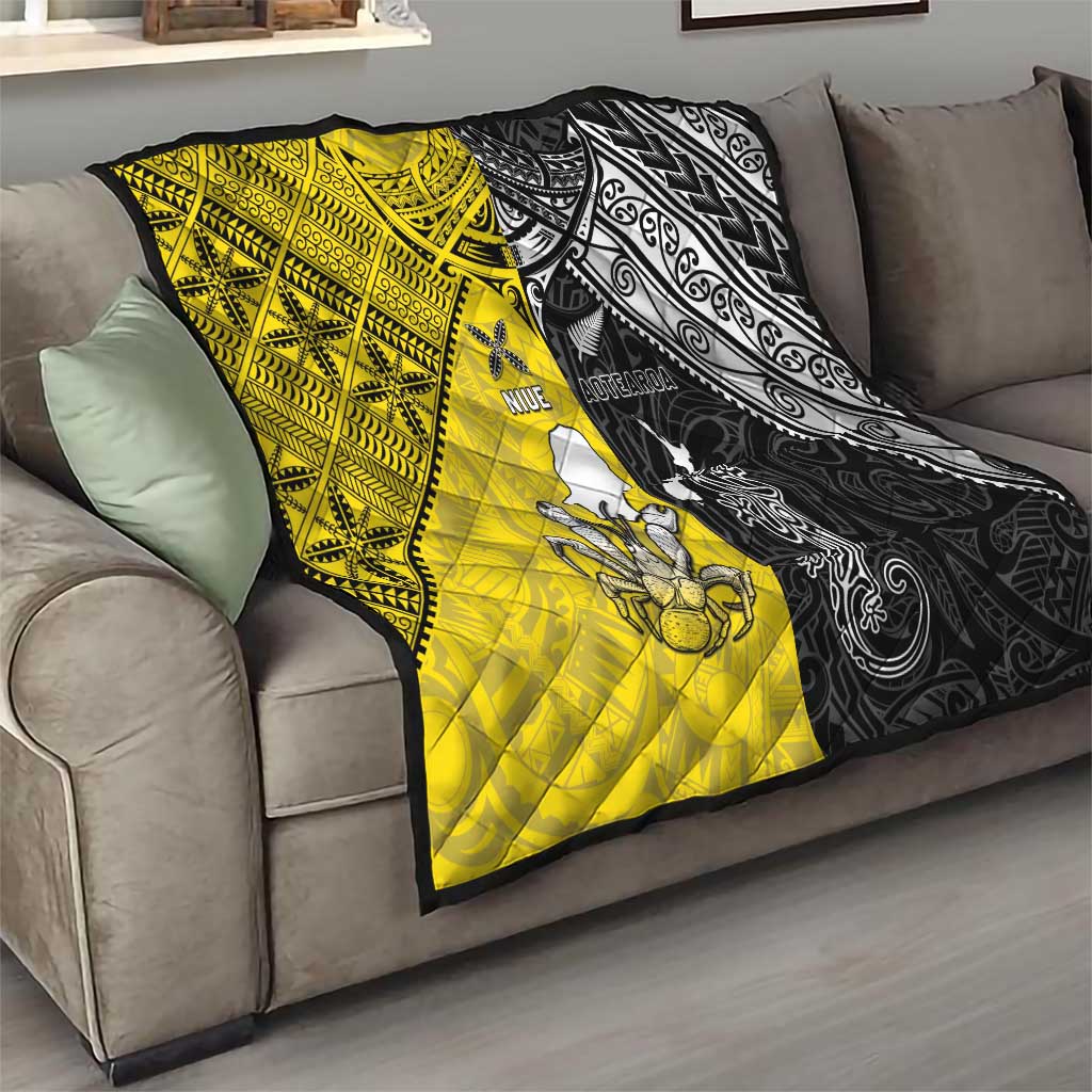 New Zealand Maori And Niue Hiapo Quilt Lizard And Coconut Crab Together LT05 - Polynesian Pride