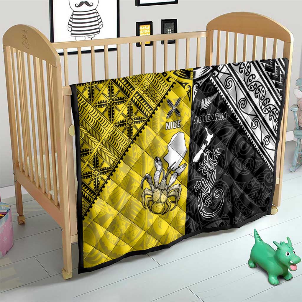 New Zealand Maori And Niue Hiapo Quilt Lizard And Coconut Crab Together LT05 - Polynesian Pride