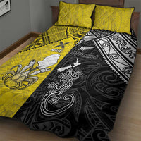 New Zealand Maori And Niue Hiapo Quilt Bed Set Lizard And Coconut Crab Together LT05 - Polynesian Pride