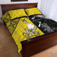 New Zealand Maori And Niue Hiapo Quilt Bed Set Lizard And Coconut Crab Together LT05 - Polynesian Pride