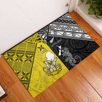 New Zealand Maori And Niue Hiapo Rubber Doormat Lizard And Coconut Crab Together LT05 - Polynesian Pride