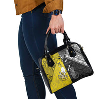 New Zealand Maori And Niue Hiapo Shoulder Handbag Lizard And Coconut Crab Together LT05 - Polynesian Pride