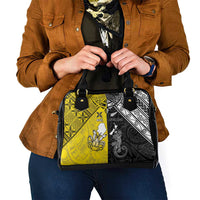 New Zealand Maori And Niue Hiapo Shoulder Handbag Lizard And Coconut Crab Together LT05 - Polynesian Pride