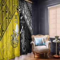 New Zealand Maori And Niue Hiapo Window Curtain Lizard And Coconut Crab Together LT05 - Polynesian Pride