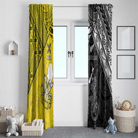 New Zealand Maori And Niue Hiapo Window Curtain Lizard And Coconut Crab Together LT05 - Polynesian Pride
