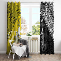 New Zealand Maori And Niue Hiapo Window Curtain Lizard And Coconut Crab Together LT05 - Polynesian Pride