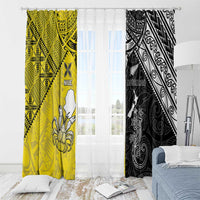 New Zealand Maori And Niue Hiapo Window Curtain Lizard And Coconut Crab Together LT05 - Polynesian Pride