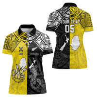 Custom New Zealand Maori And Niue Hiapo Women Polo Shirt Lizard And Coconut Crab Together LT05 - Polynesian Pride