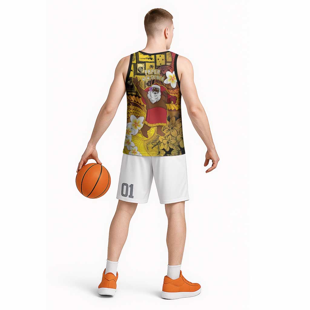 Papua New Guinea Retro Christmas Basketball Jersey Hamamas Krismas - Polynesian Pride