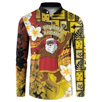 Papua New Guinea Retro Christmas Button Sweatshirt Hamamas Krismas - Polynesian Pride