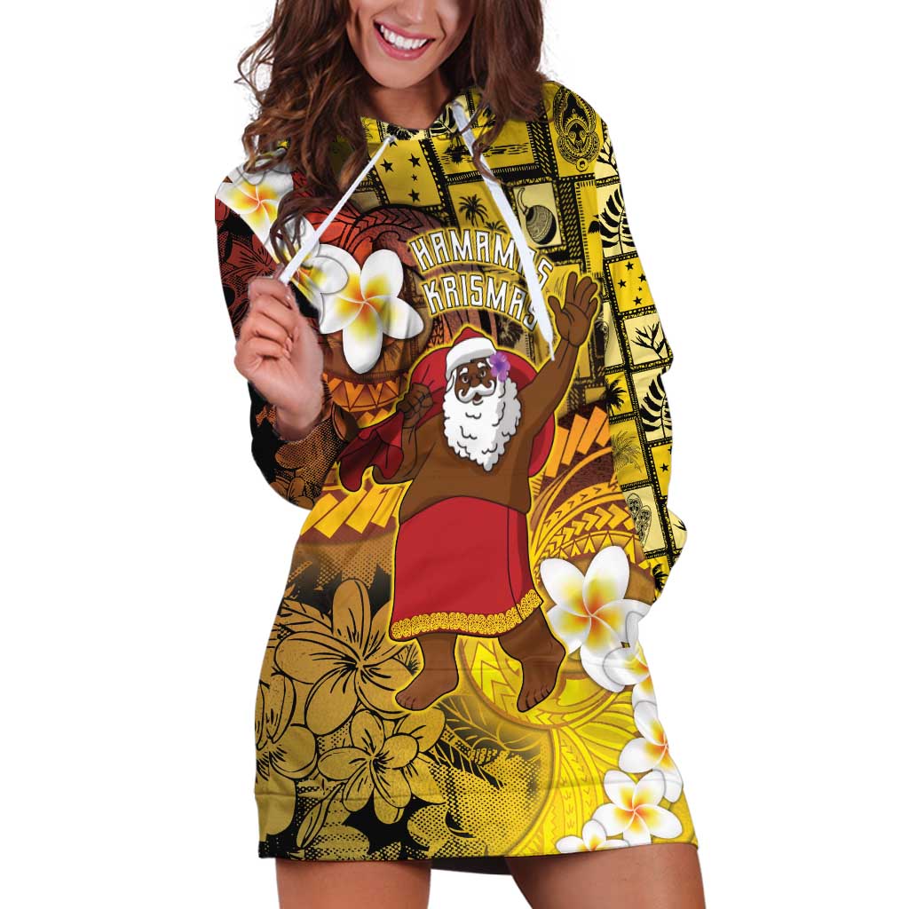 Papua New Guinea Retro Christmas Hoodie Dress Hamamas Krismas LT05 Colorful - Polynesian Pride
