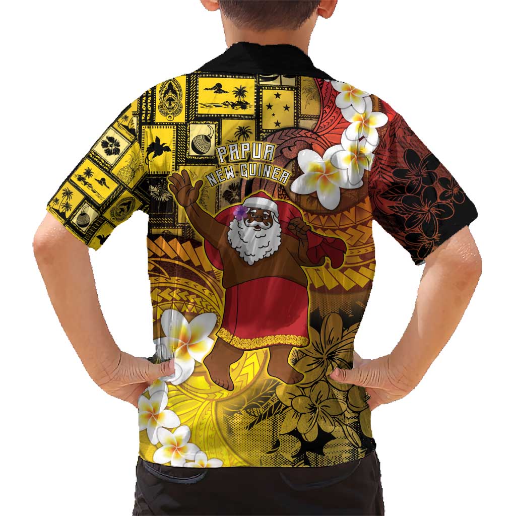 Papua New Guinea Retro Christmas Kid Hawaiian Shirt Hamamas Krismas - Polynesian Pride