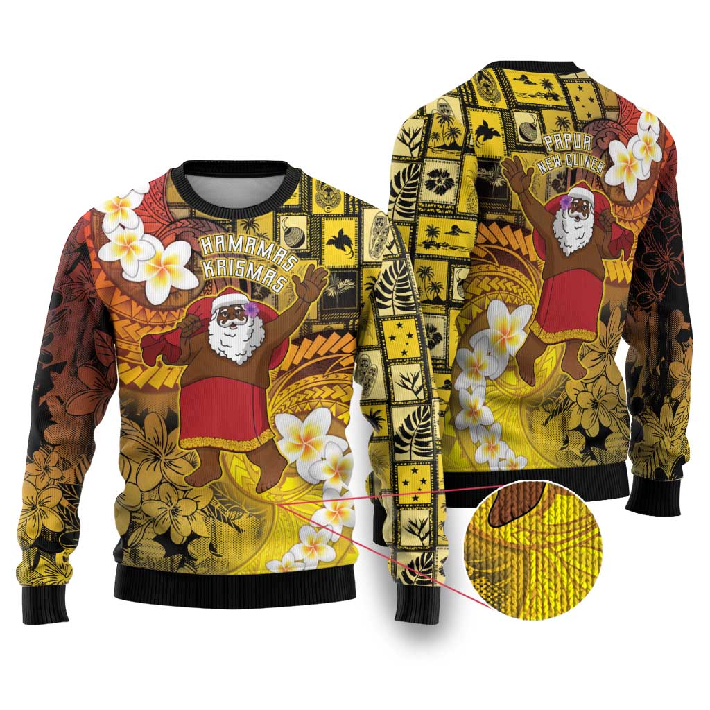 Papua New Guinea Retro Christmas Ugly Christmas Sweater Hamamas Krismas LT05 Colorful - Polynesian Pride