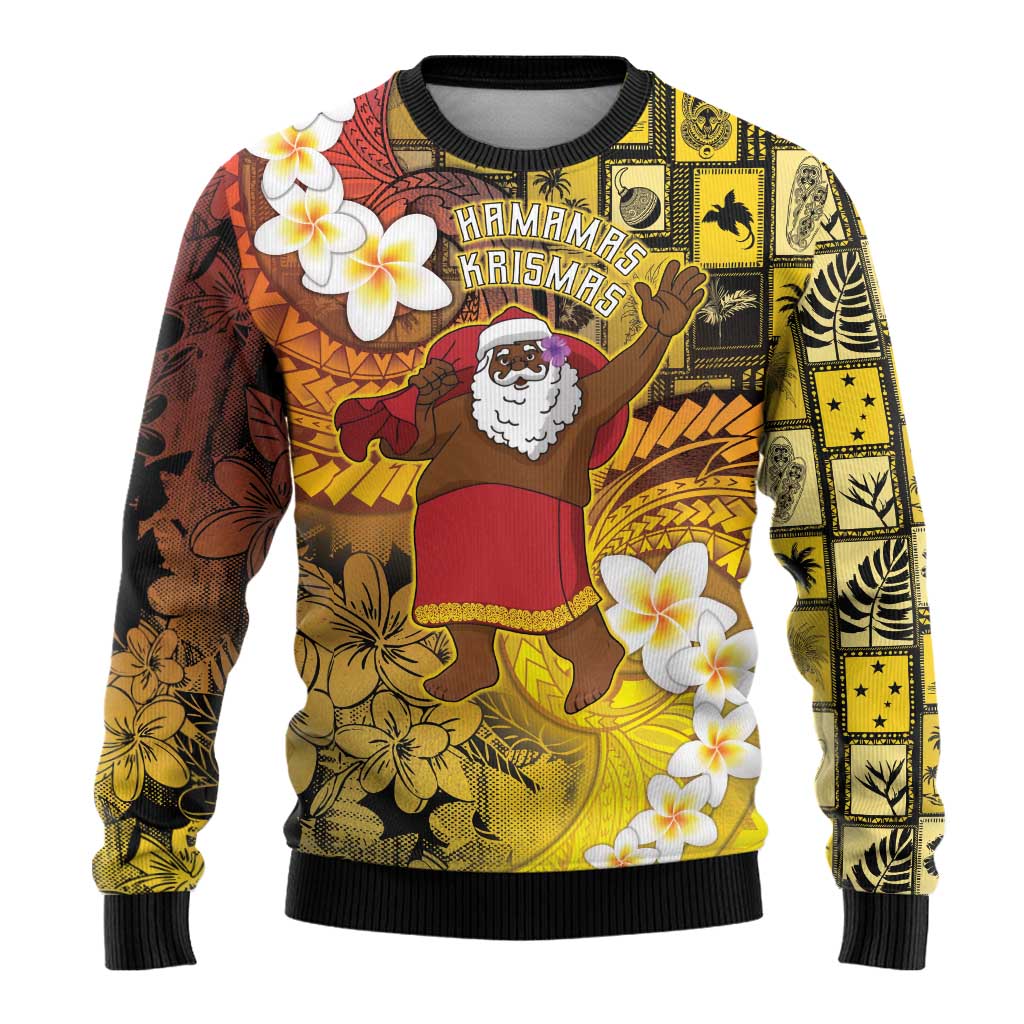 Papua New Guinea Retro Christmas Ugly Christmas Sweater Hamamas Krismas LT05 - Polynesian Pride