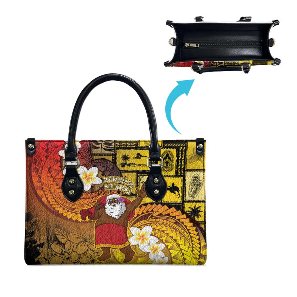 Papua New Guinea Retro Christmas Leather Bag Hamamas Krismas - Polynesian Pride