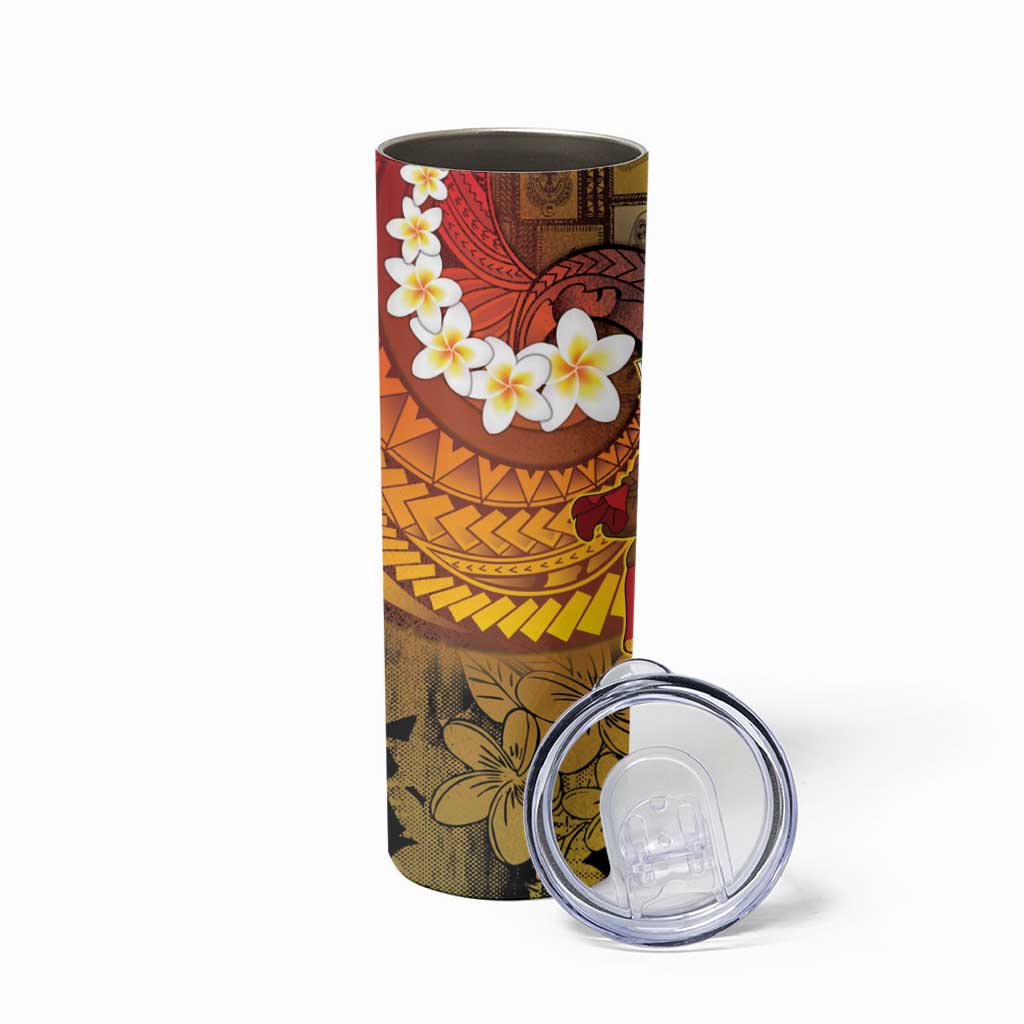 Papua New Guinea Retro Christmas Skinny Tumbler Hamamas Krismas LT05 - Polynesian Pride