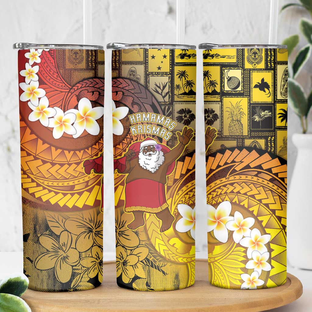Papua New Guinea Retro Christmas Skinny Tumbler Hamamas Krismas LT05 - Polynesian Pride