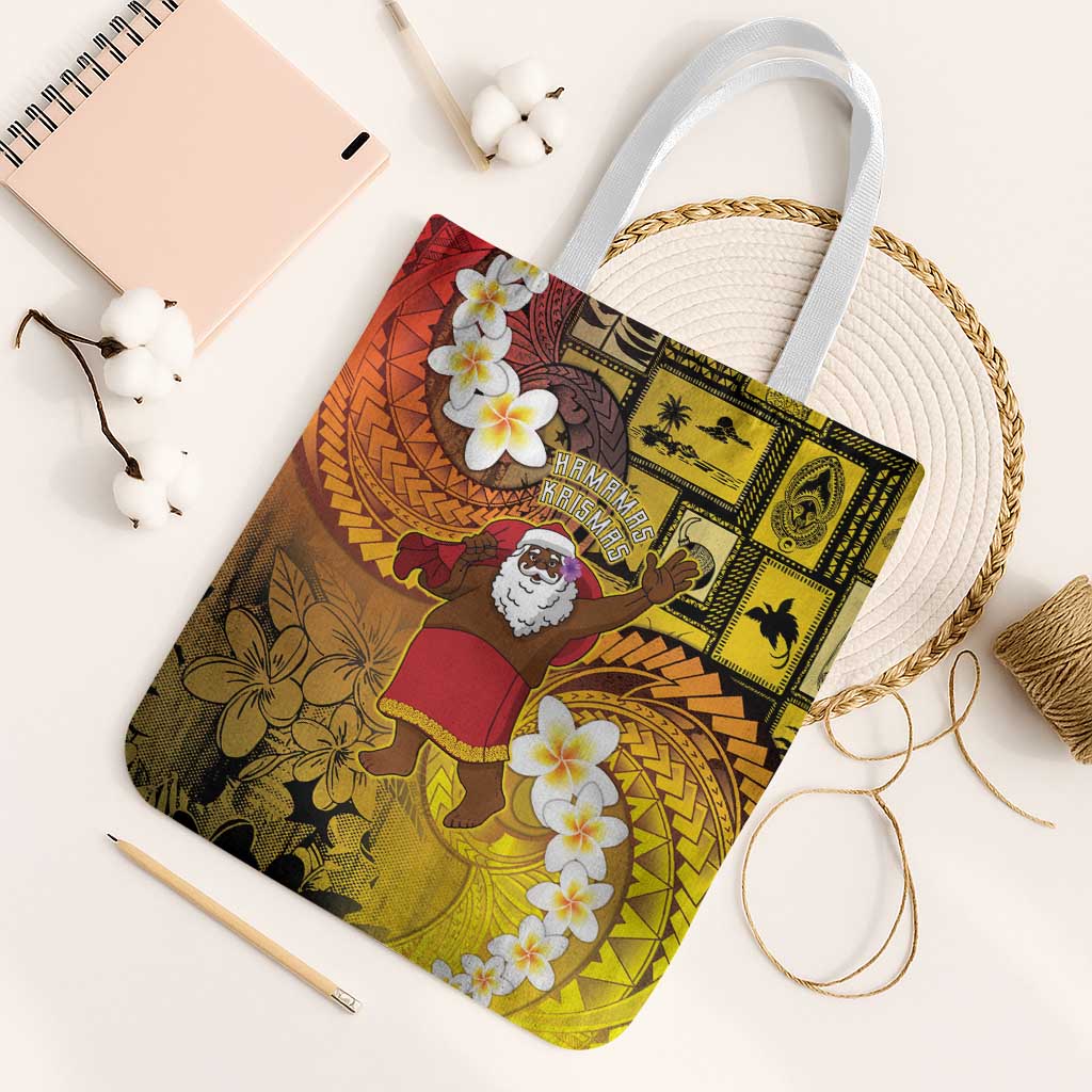 Papua New Guinea Retro Christmas Tote Bag Hamamas Krismas - Polynesian Pride